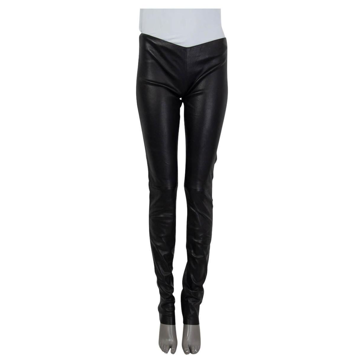 JITROIS black SLIM LEATHER LEGGINGS Pants 38 S For Sale