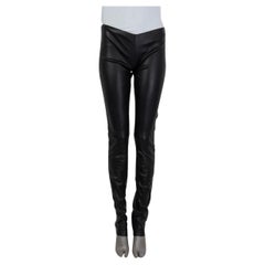 Dior CHRISTIAN DIOR black lambskin leather skinny leggings pants FR36 S