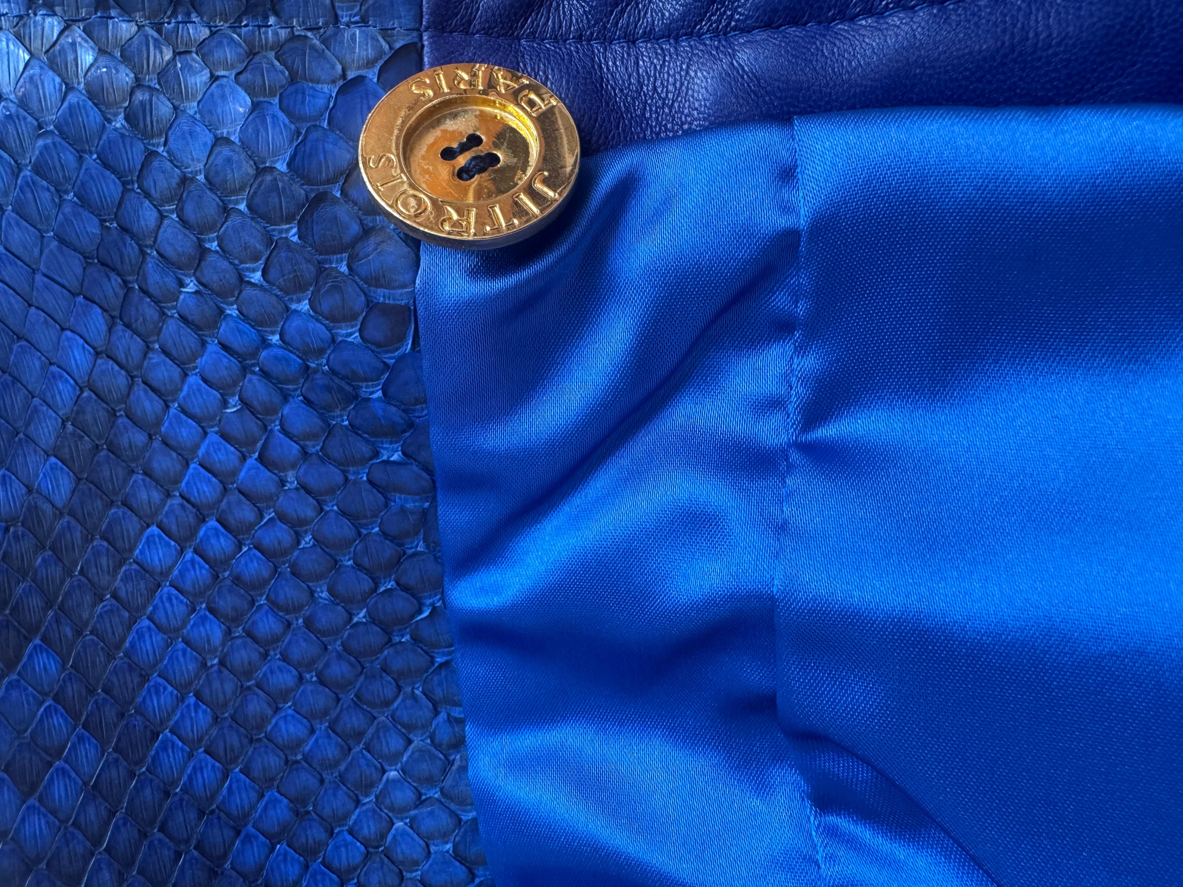De las mujeres Chaqueta Phyton Vintage Azul Jitrois en venta