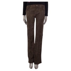 JITROIS dark taupe suede FLARED Pants 38 S