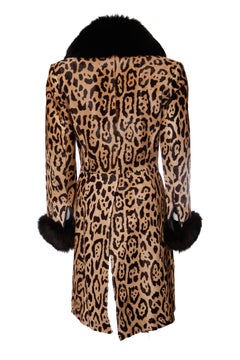 Jitrois, Leather leopard coat with ponyskin.