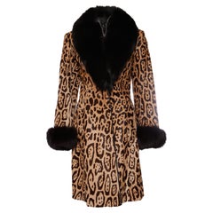 Jitrois, Leather leopard coat with ponyskin.