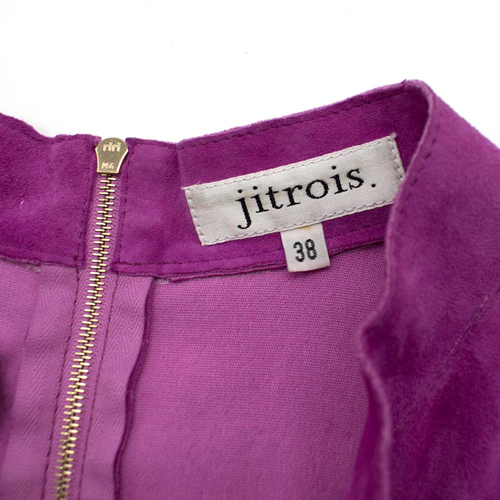 Jitrois Magenta Velour Button Down Mini Dress	S  38 5