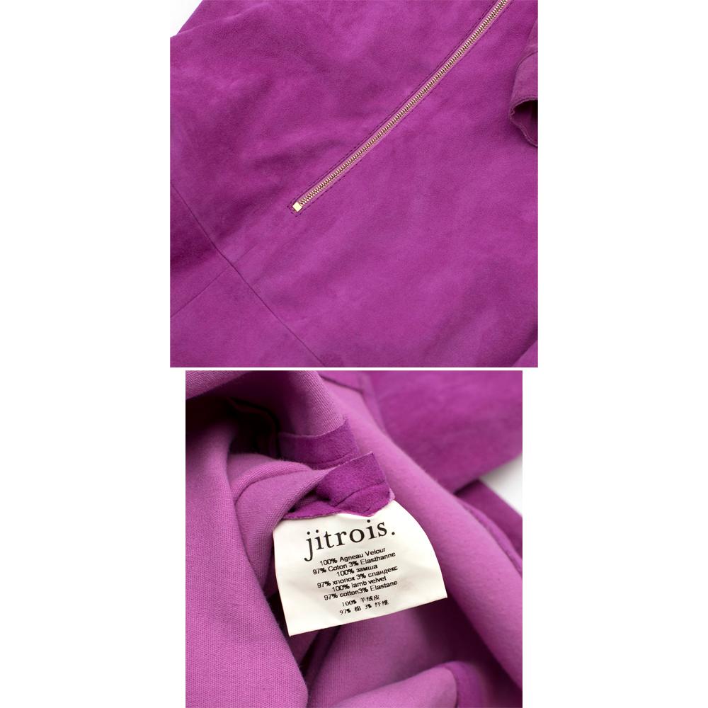 Jitrois Magenta Velour Button Down Mini Dress	S  38 1
