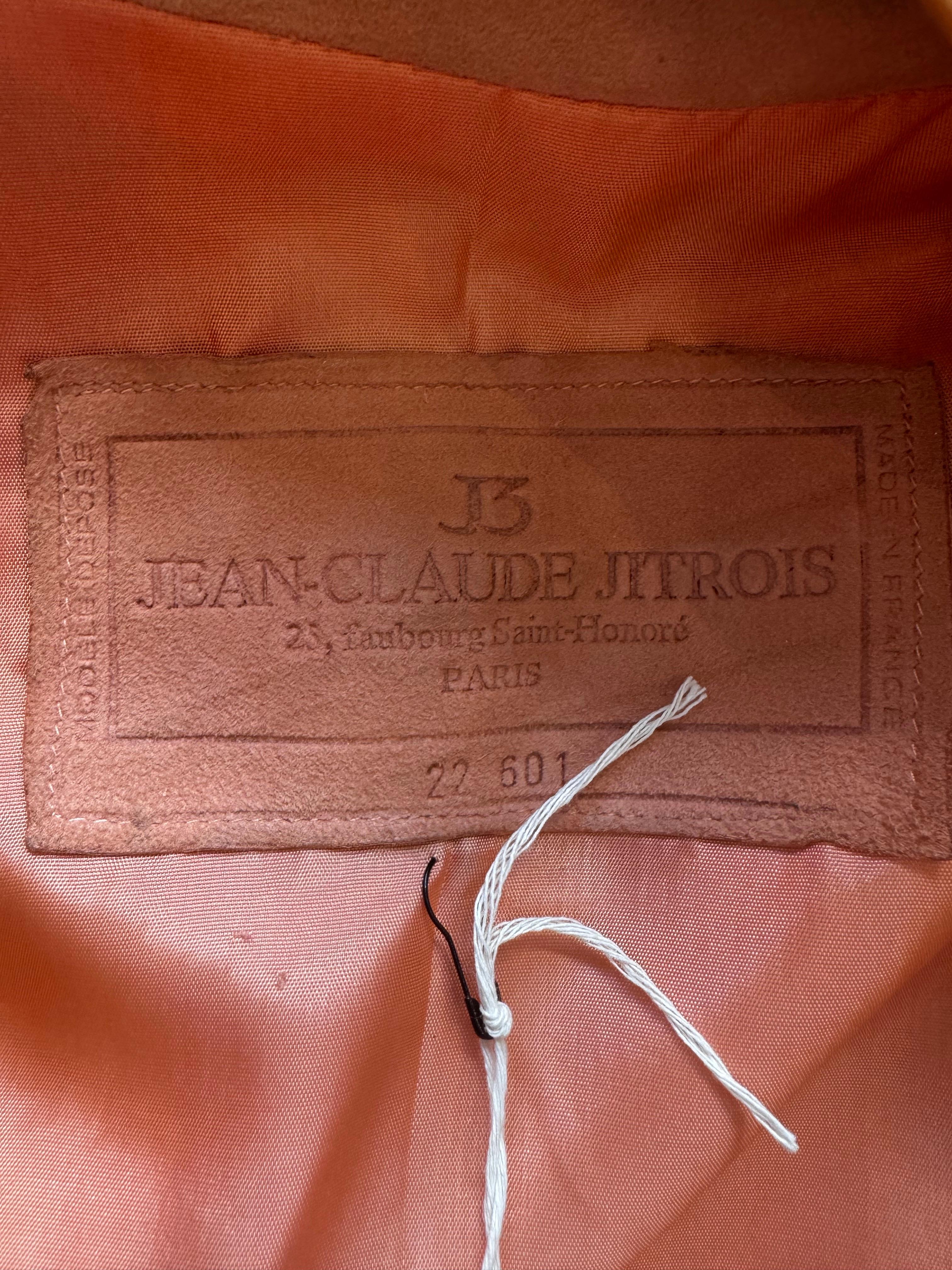 Jitrois Veste croisée en daim rose en vente 4