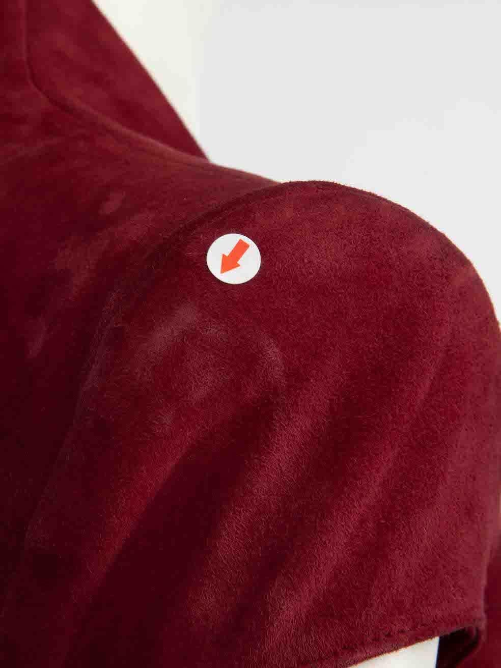 Jitrois Red Suede Square Neck Midi Dress Size S For Sale 1
