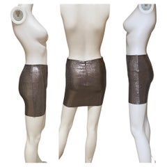 JITROIS silver stretch leather mini skirt