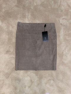 JITROIS Jupe fourreau en daim stretch beige kaki