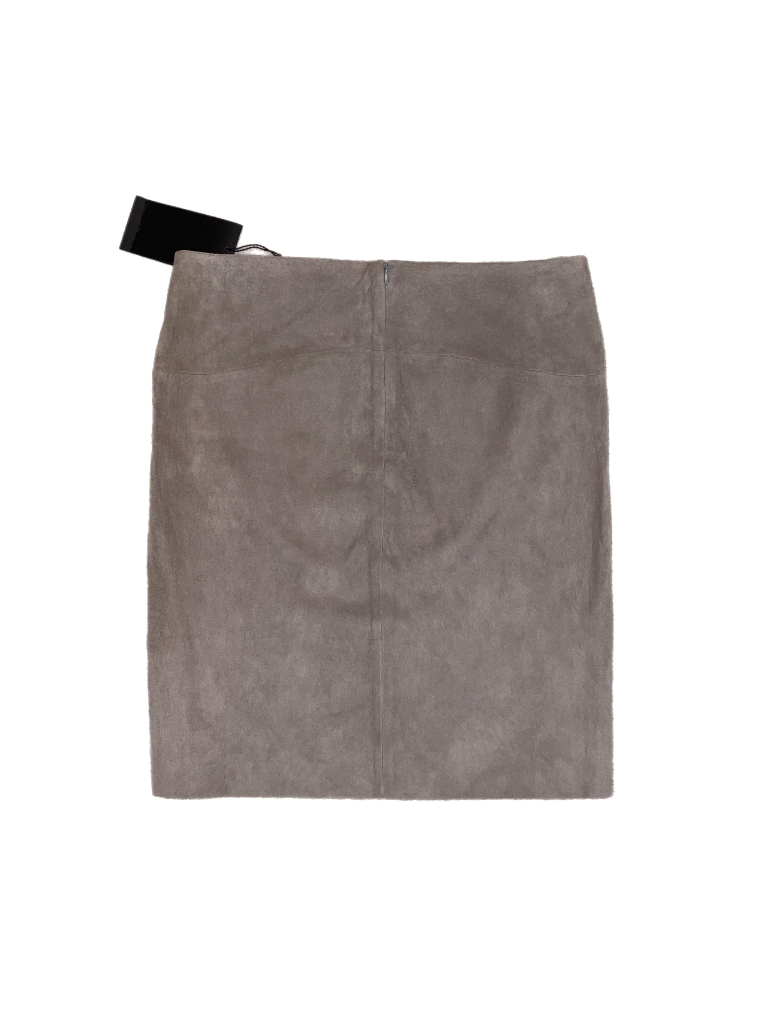 Women's JITROIS stretch suede khaki beige pencil skirt For Sale