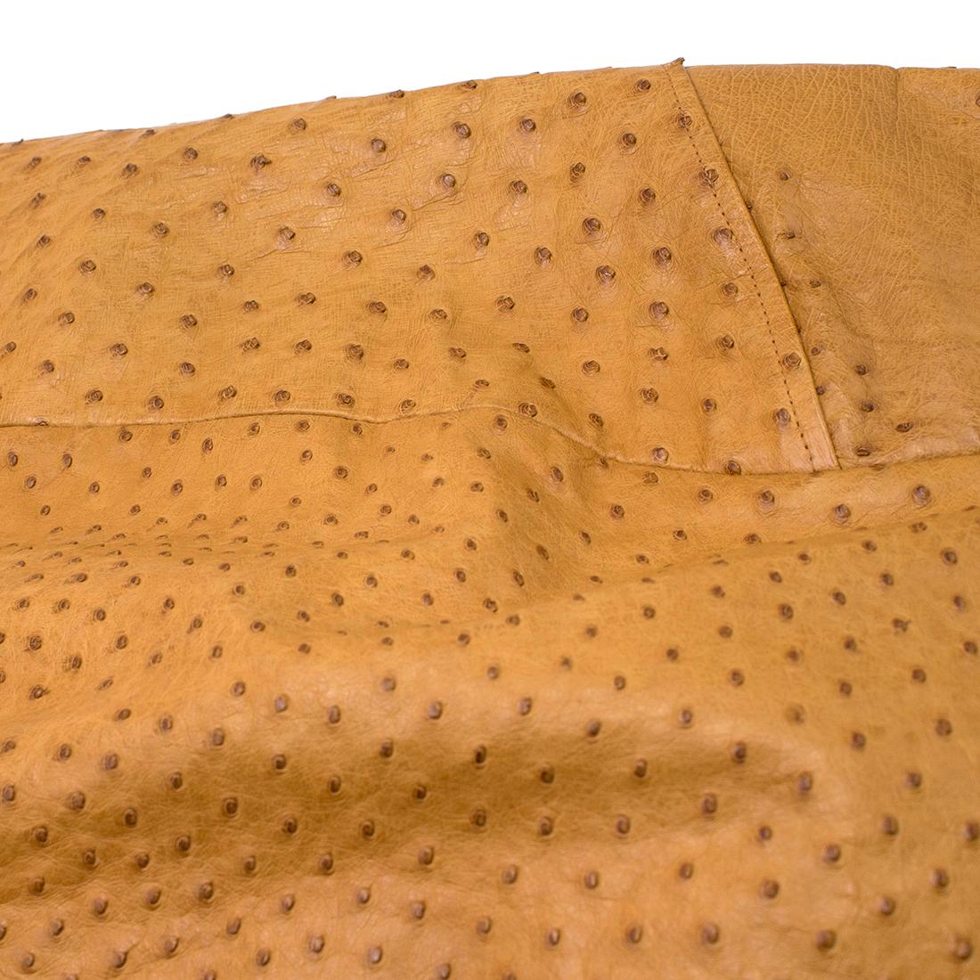 Orange Jitrois Tan Ostrich Leather Skirt US 8 For Sale