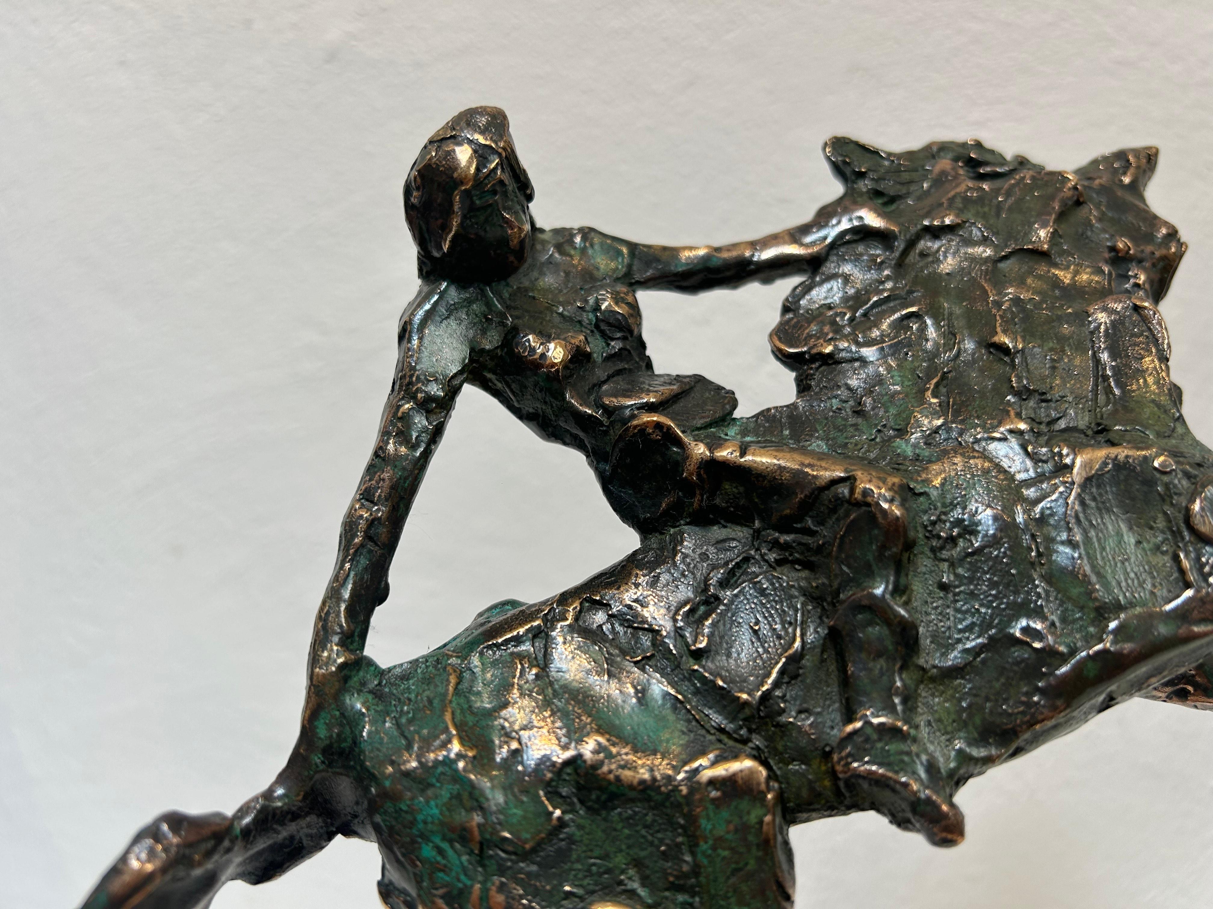Amazone Cavallo a Cavallo Uomo Scultura Figurativa in Bronzo Contemporanea In Stock - Sculpture Contemporaneo di Jits Bakker
