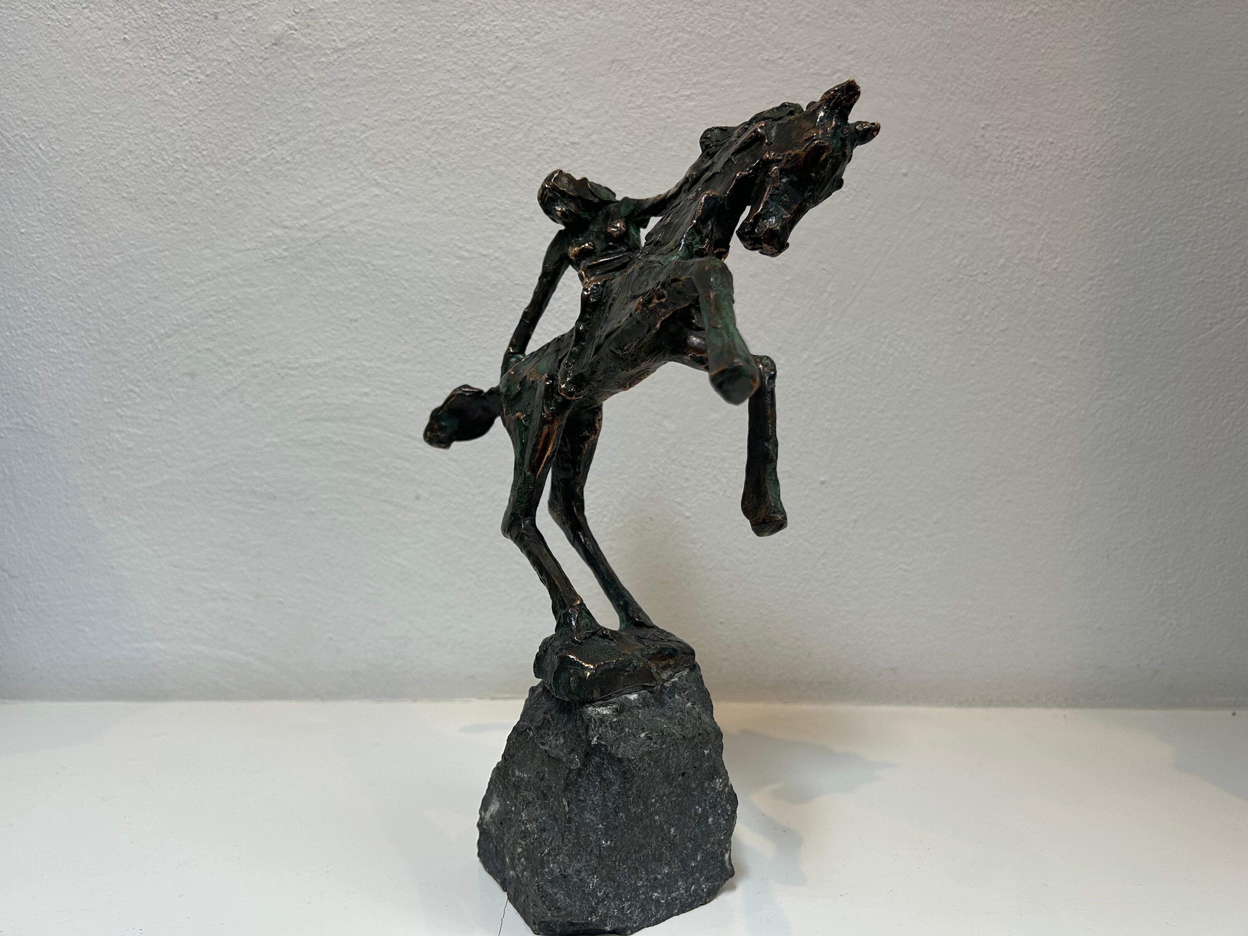 Amazone Cavallo a Cavallo Uomo Scultura Figurativa in Bronzo Contemporanea In Stock in vendita 1