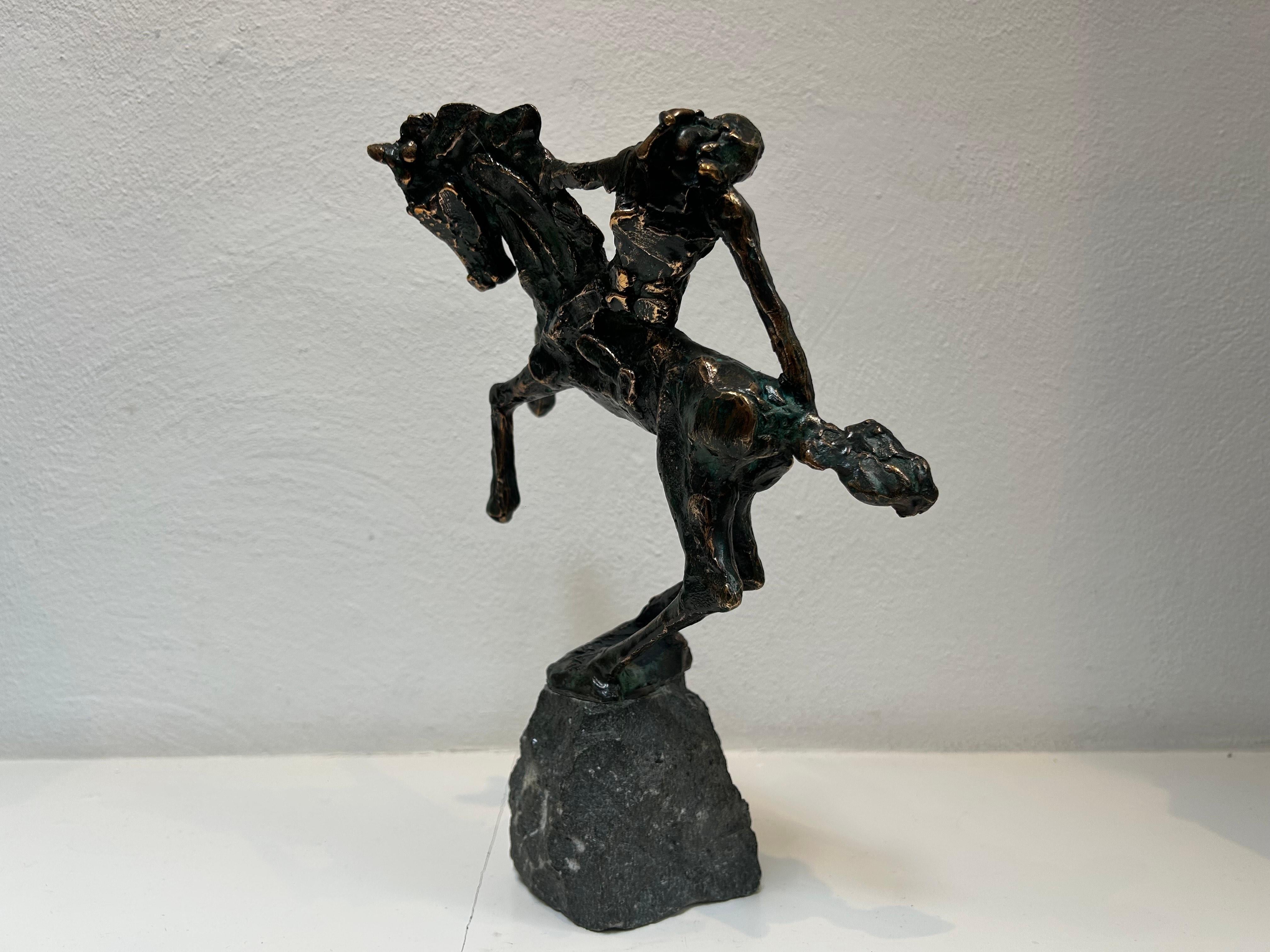 Amazone Cavallo a Cavallo Uomo Scultura Figurativa in Bronzo Contemporanea In Stock in vendita 3