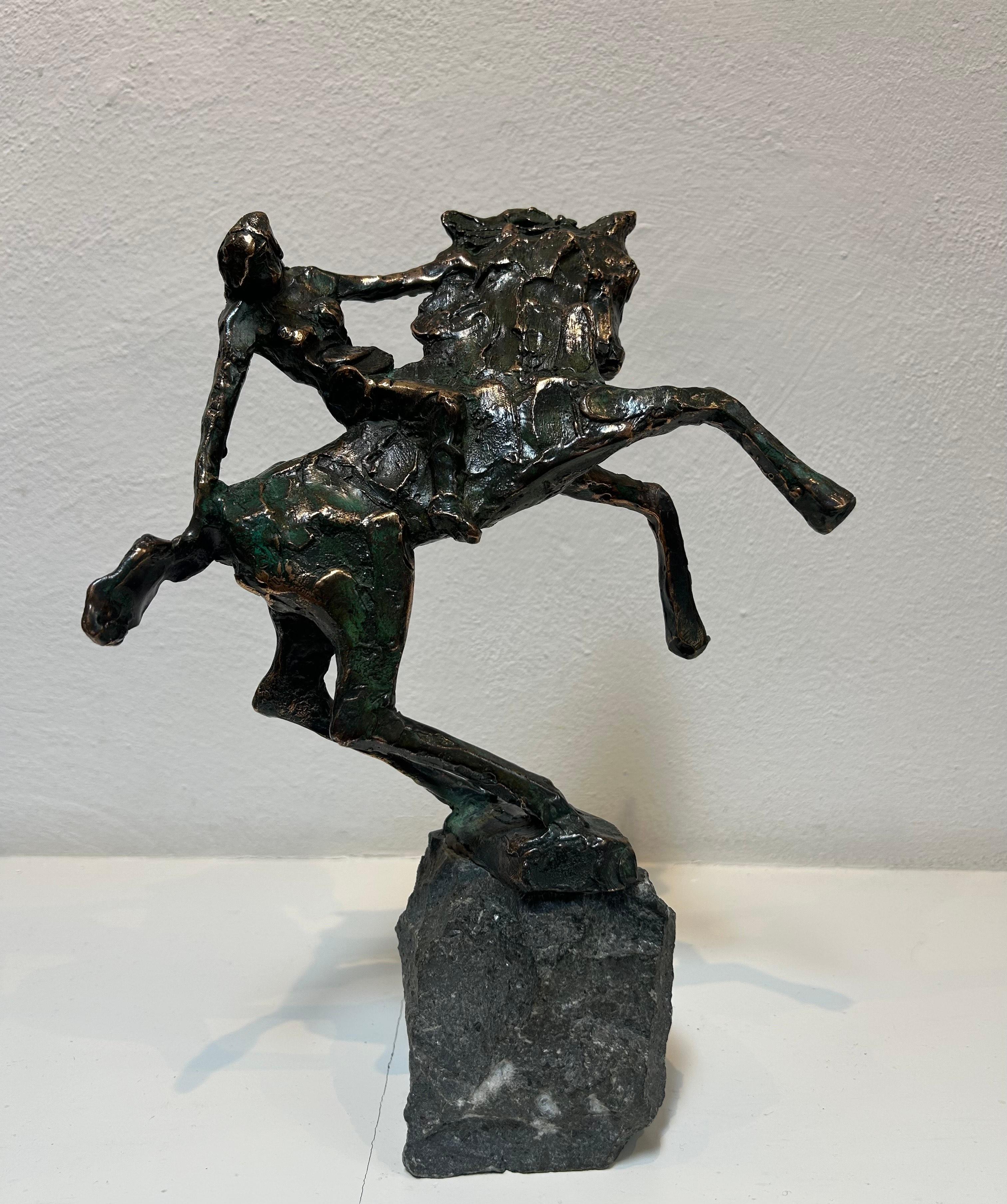 Figurative Sculpture di Jits Bakker - Amazone Cavallo a Cavallo Uomo Scultura Figurativa in Bronzo Contemporanea In Stock