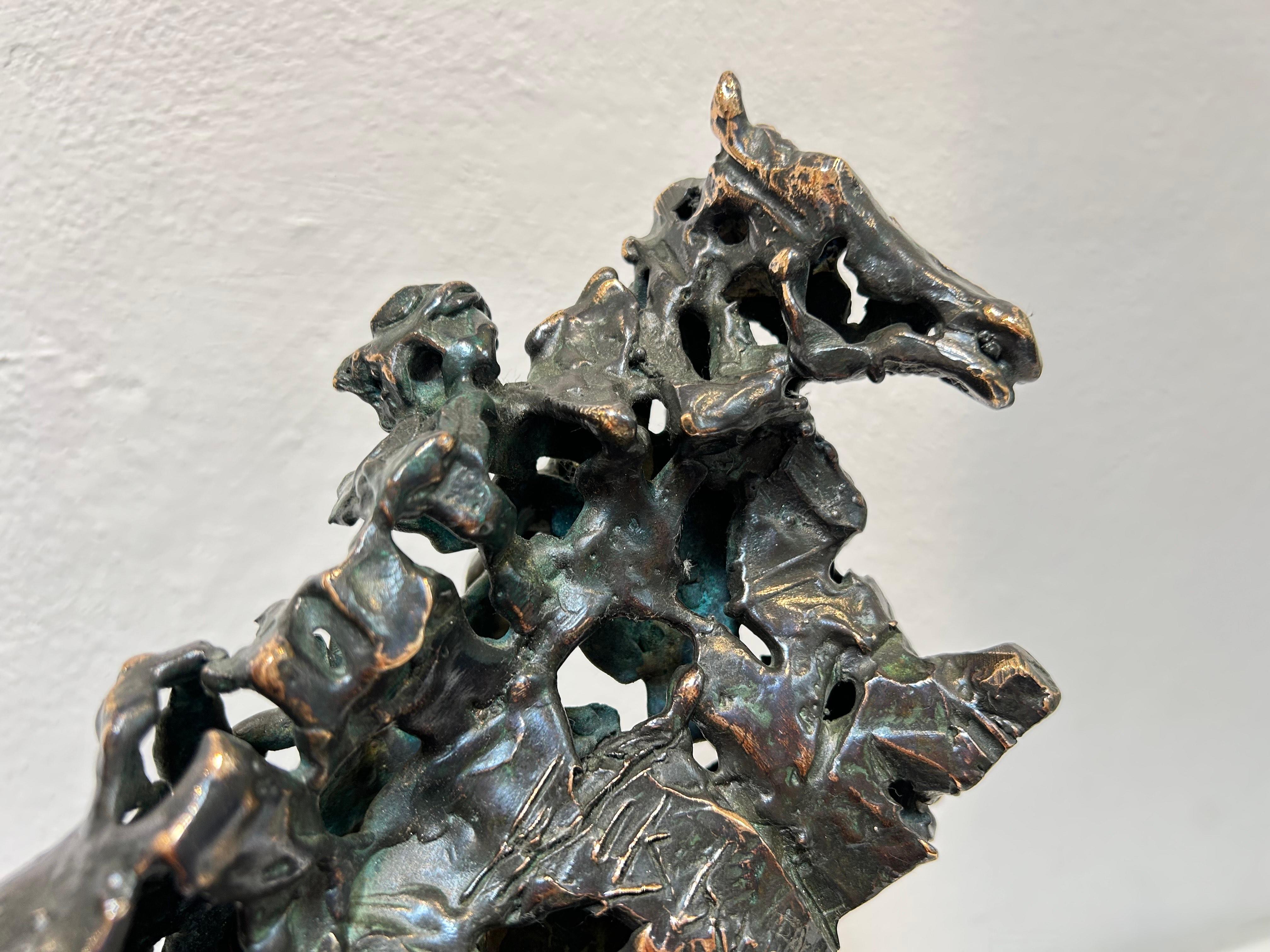 Amazone Ruiter Amazon Horseman Contemporary Animal Men Sculpture Bronze In Stock For Sale 8