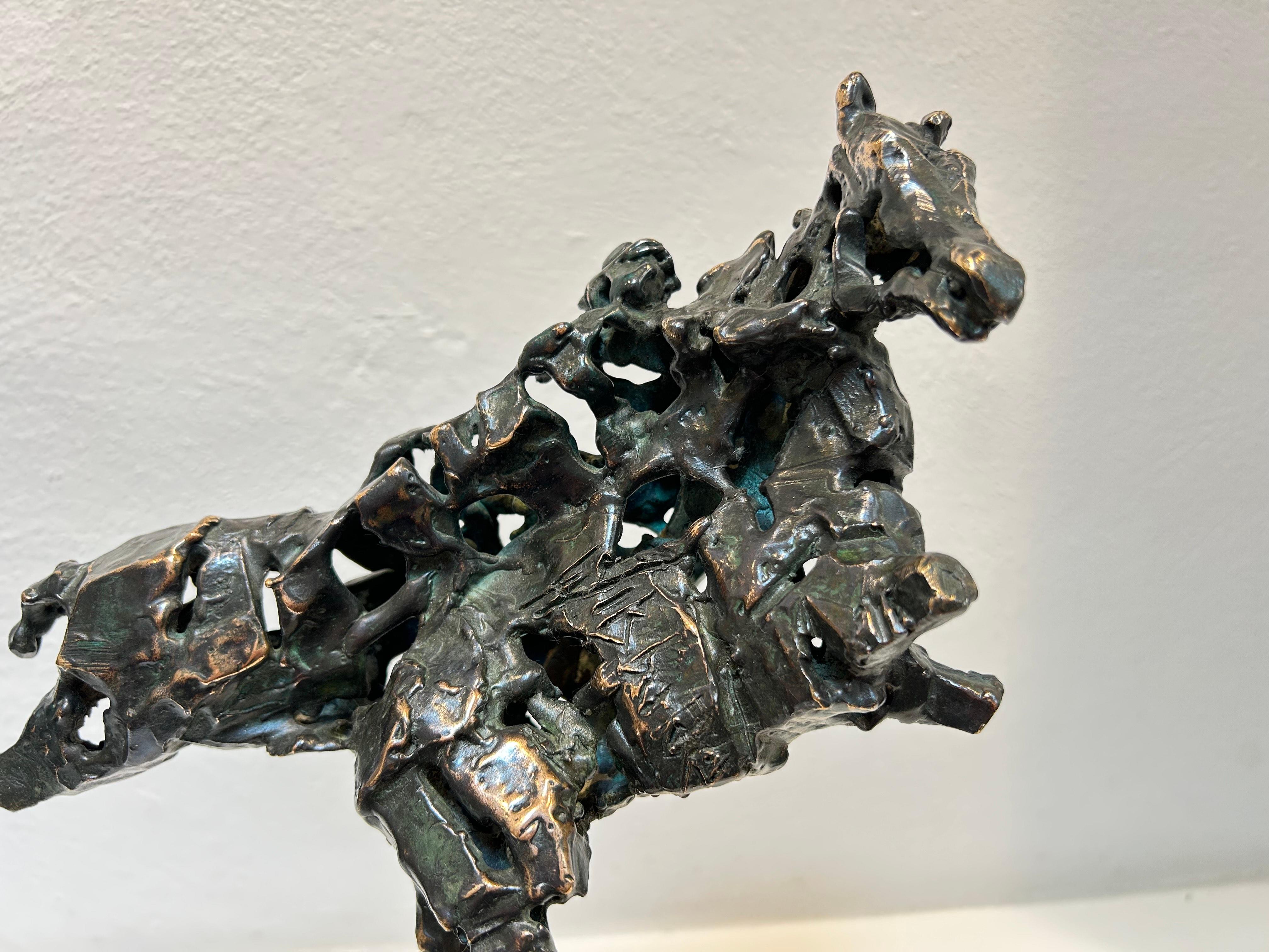Amazone Ruiter Amazon Horseman Contemporary Animal Men Sculpture Bronze In Stock For Sale 1