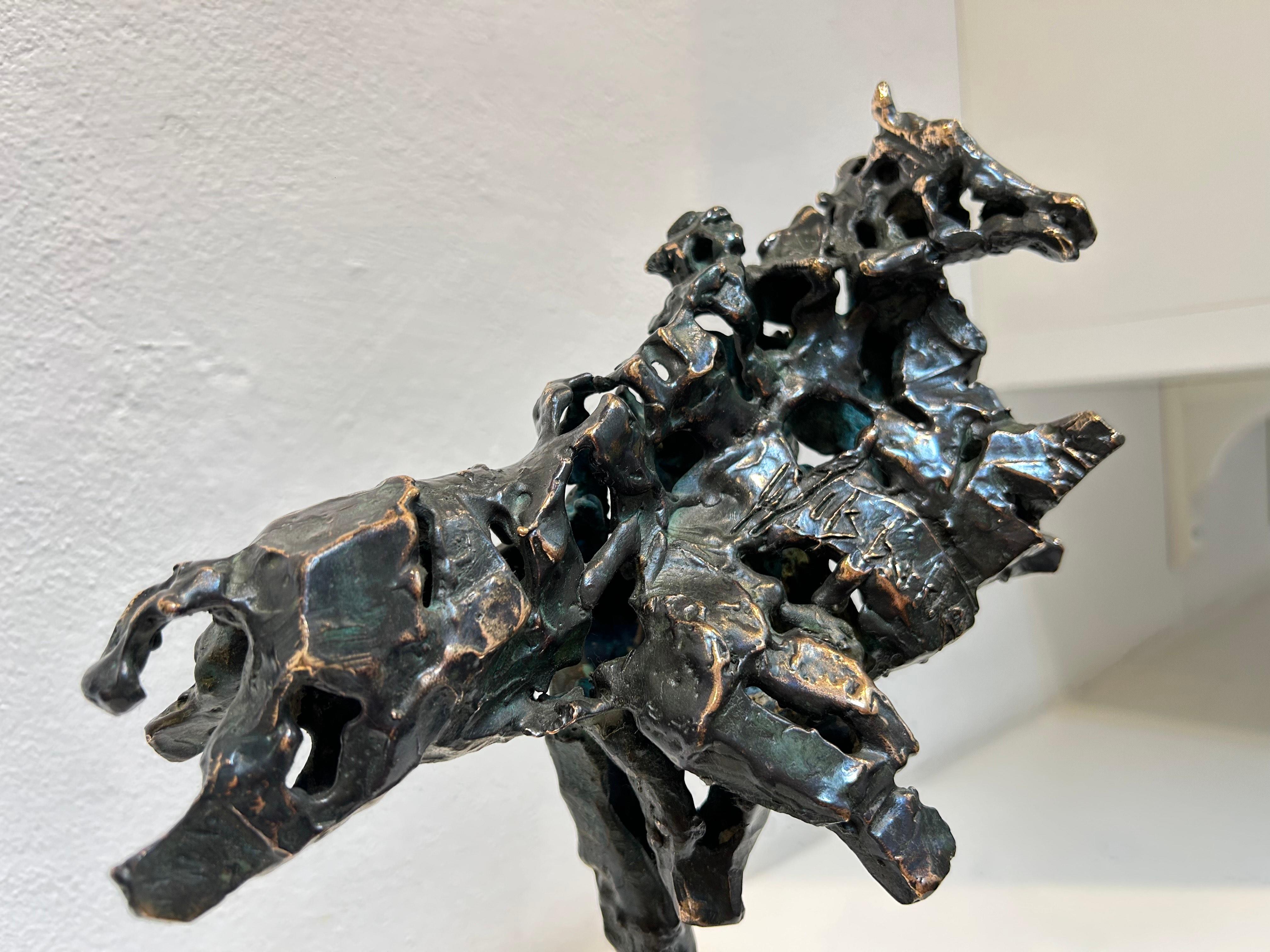 Amazone Ruiter Amazon Horseman Contemporary Animal Men Sculpture Bronze In Stock For Sale 2
