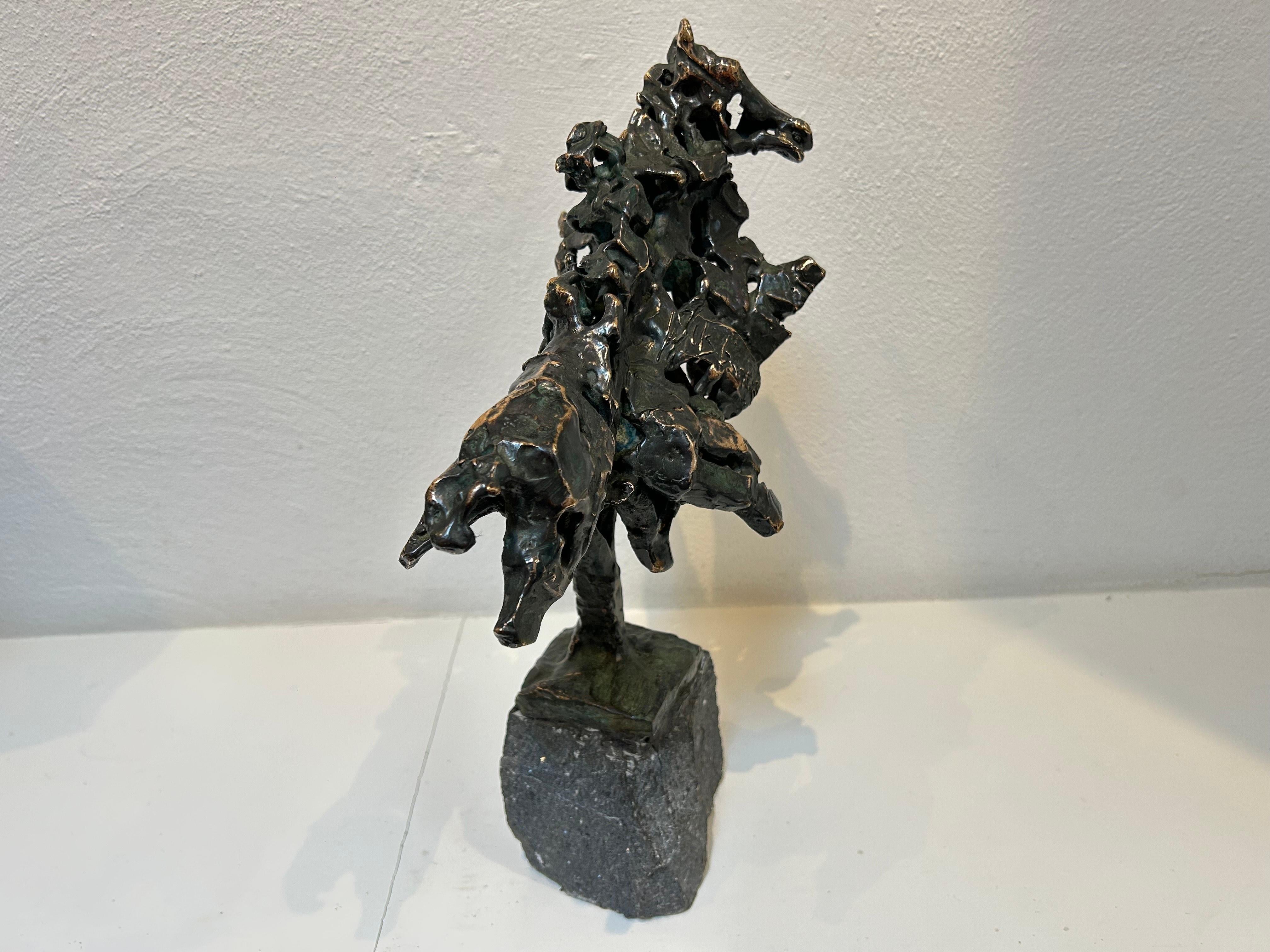 Amazone Ruiter Amazon Horseman Contemporary Animal Men Sculpture Bronze In Stock For Sale 4