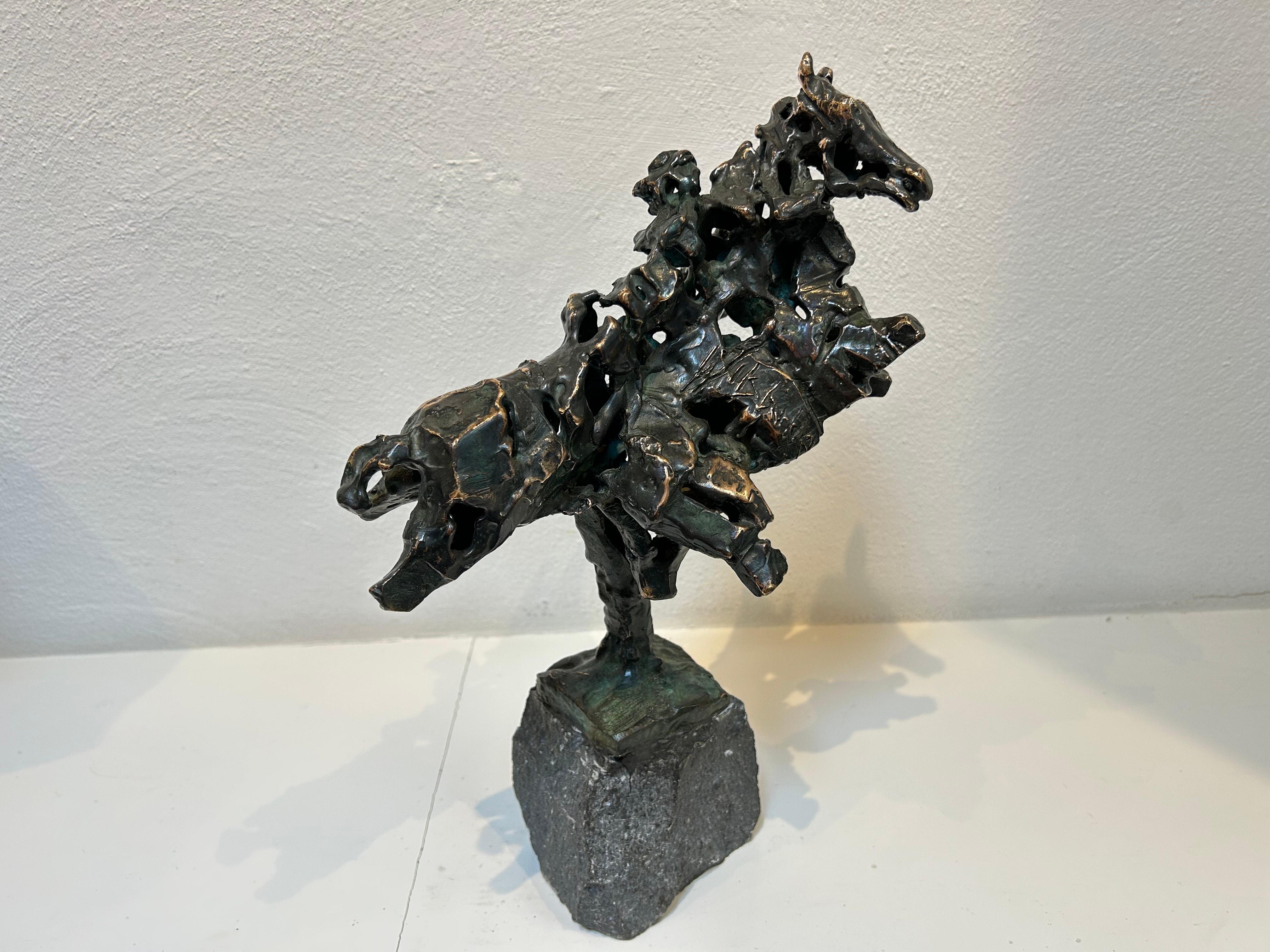Amazone Ruiter Amazon Horseman Contemporary Animal Men Sculpture Bronze In Stock For Sale 5