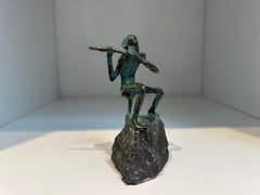 Fluitspeler Flute Player Musician Bronze Figurative Contemporary Sculpture