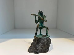 Fluitspeler Flute Player Musician Bronze Figurative Contemporary Sculpture