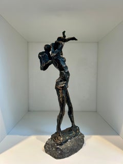 Happiness Big Woman Child Bronze Figurative Contemporary Sculpture In Stock