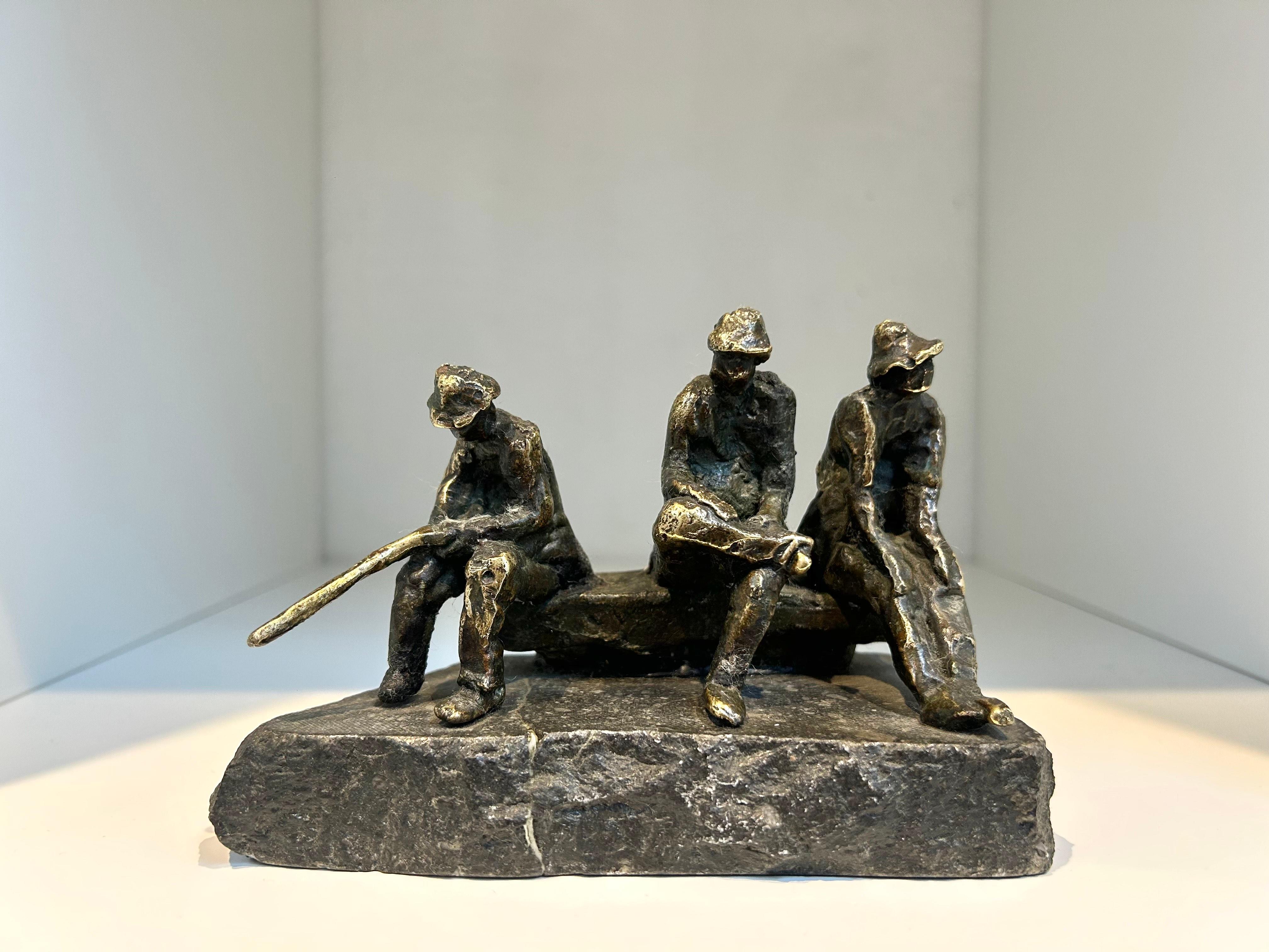 Herinnering 1 Memory 1 Men Sitting on Bench Park Sculpture Figurative En stock