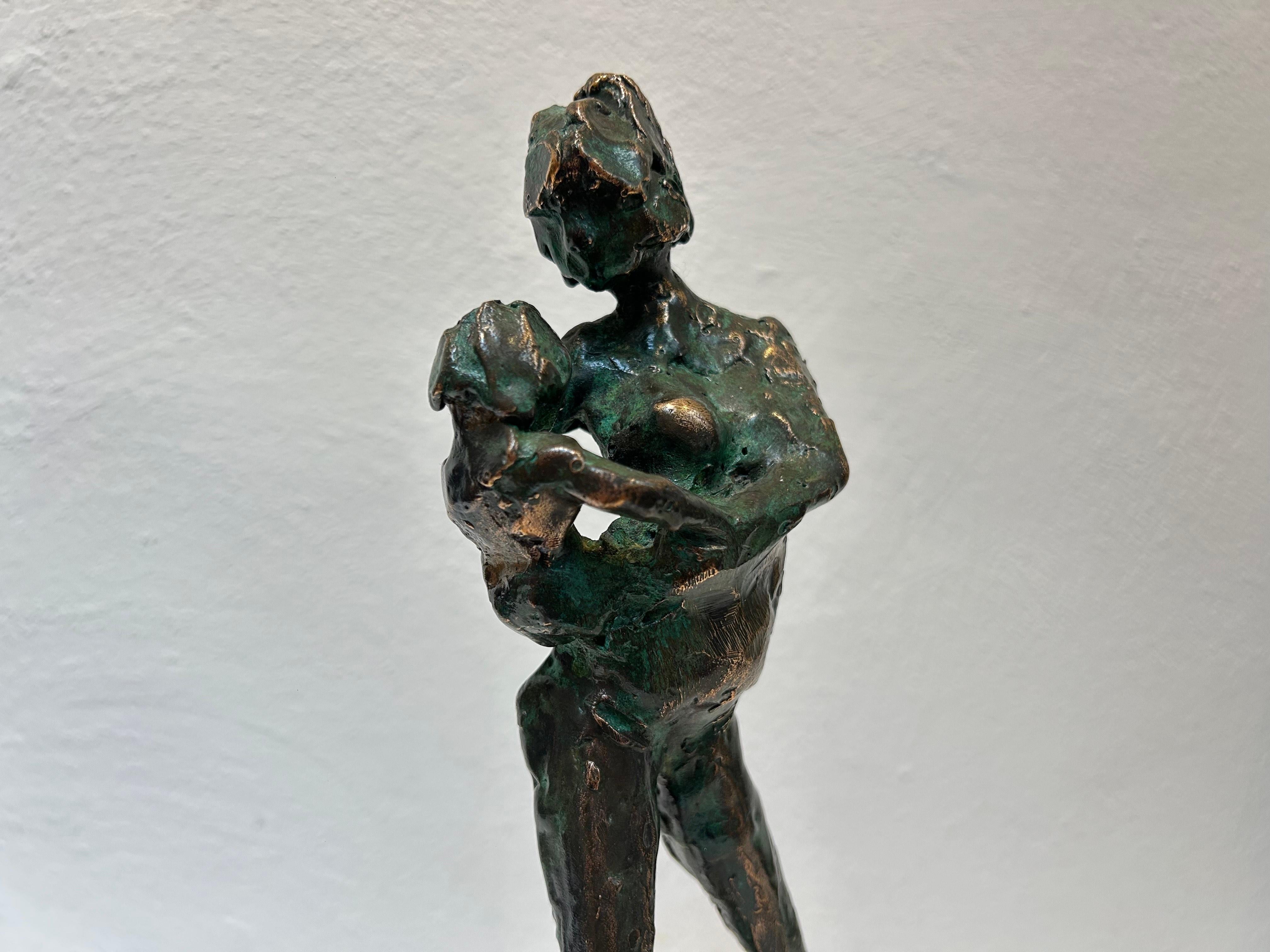 Heup-moeder Hip-Mother with Child nudo Figurativo Donna Scultura Contemporanea - Sculpture Contemporaneo di Jits Bakker