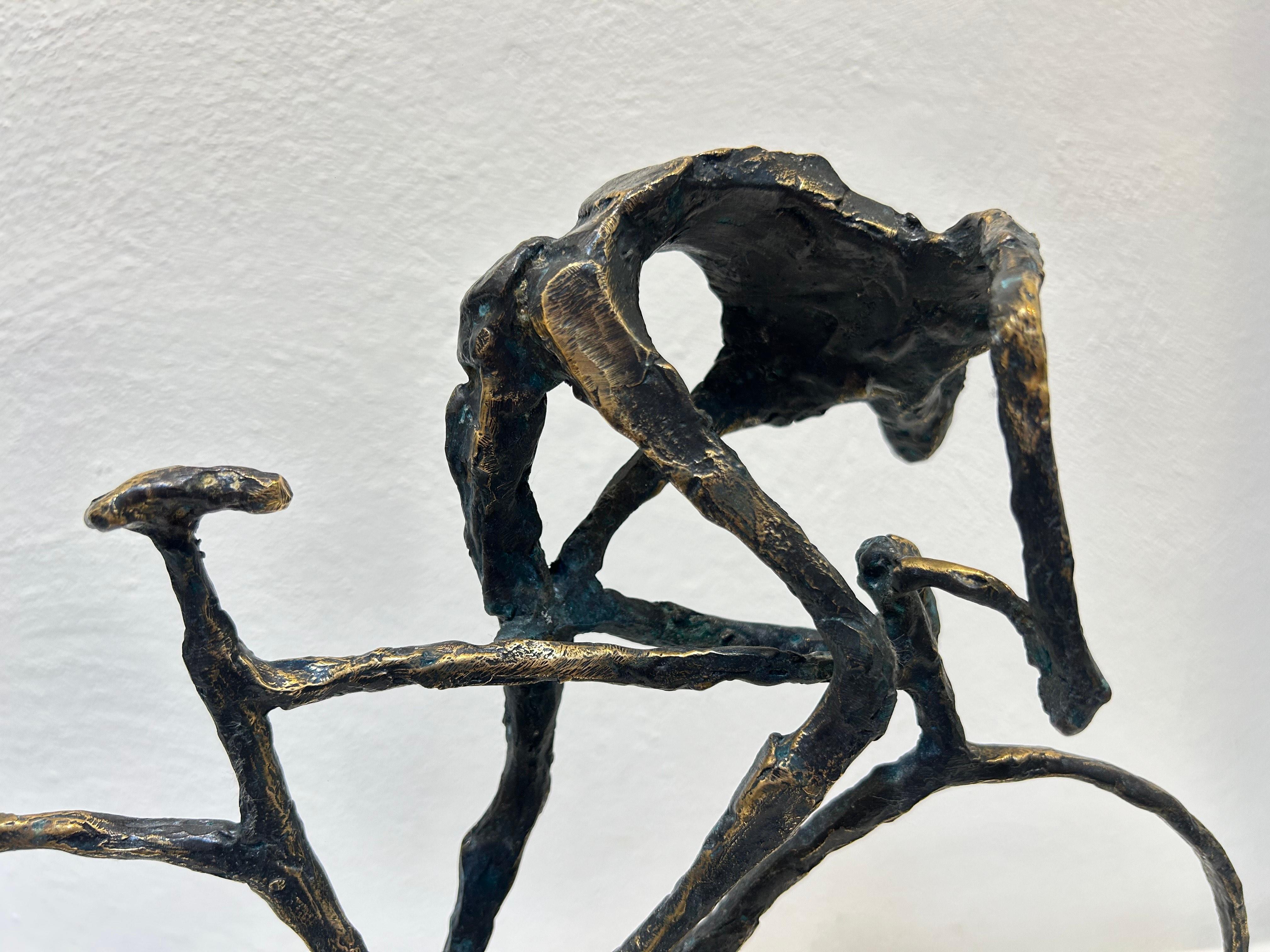 Klimmer Climber Bronze Contemporary Figurative Cyclist Sculpture Bike Men New For Sale 1