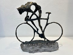 Klimmer Climber Bronze Contemporary Figurative Cyclist Sculpture Bike Men New