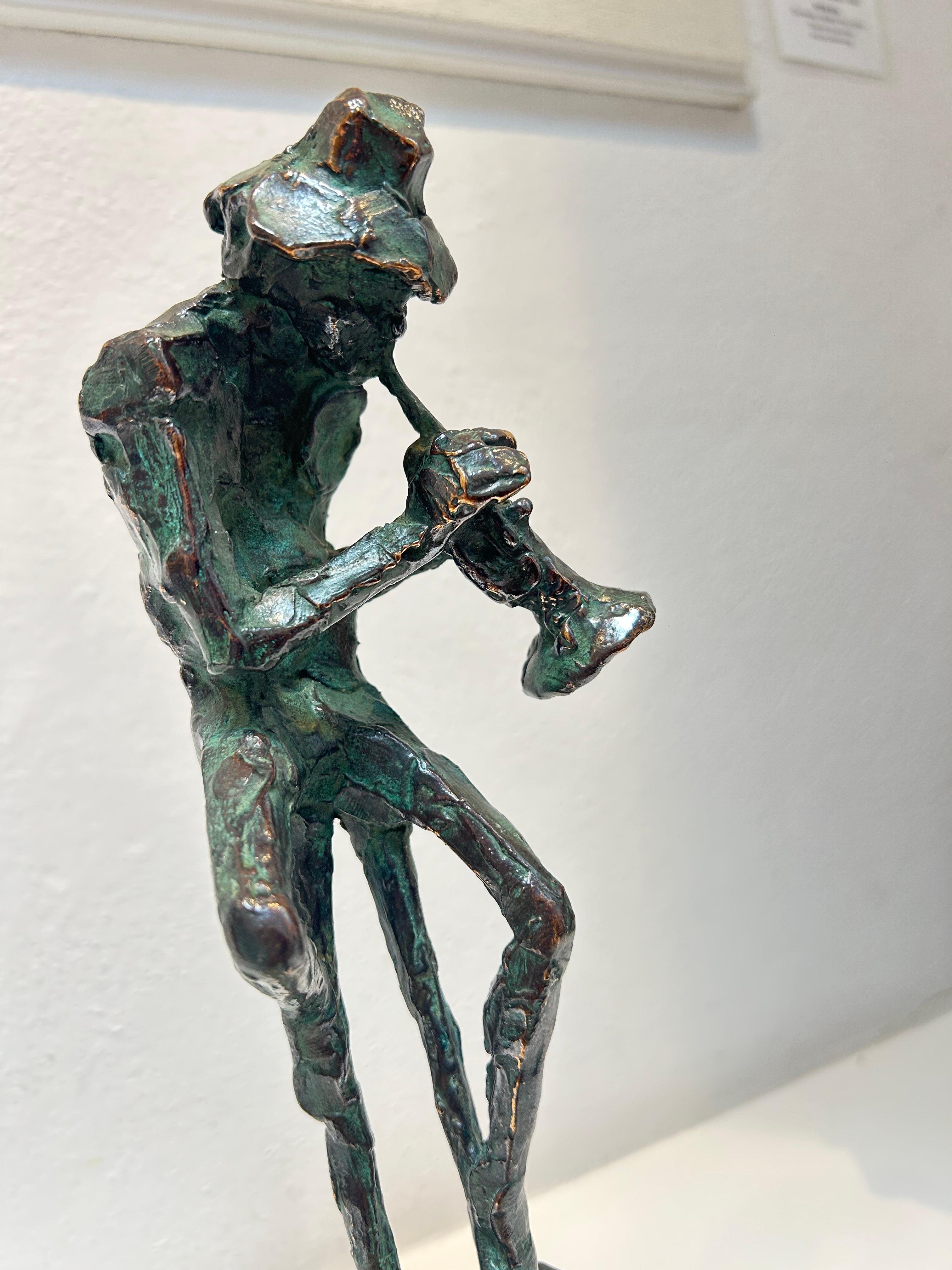 Miles Davis Trumpetist Jazz Musician Bronce Escultura Figurativa Hombre En Stock - Sculpture de Jits Bakker
