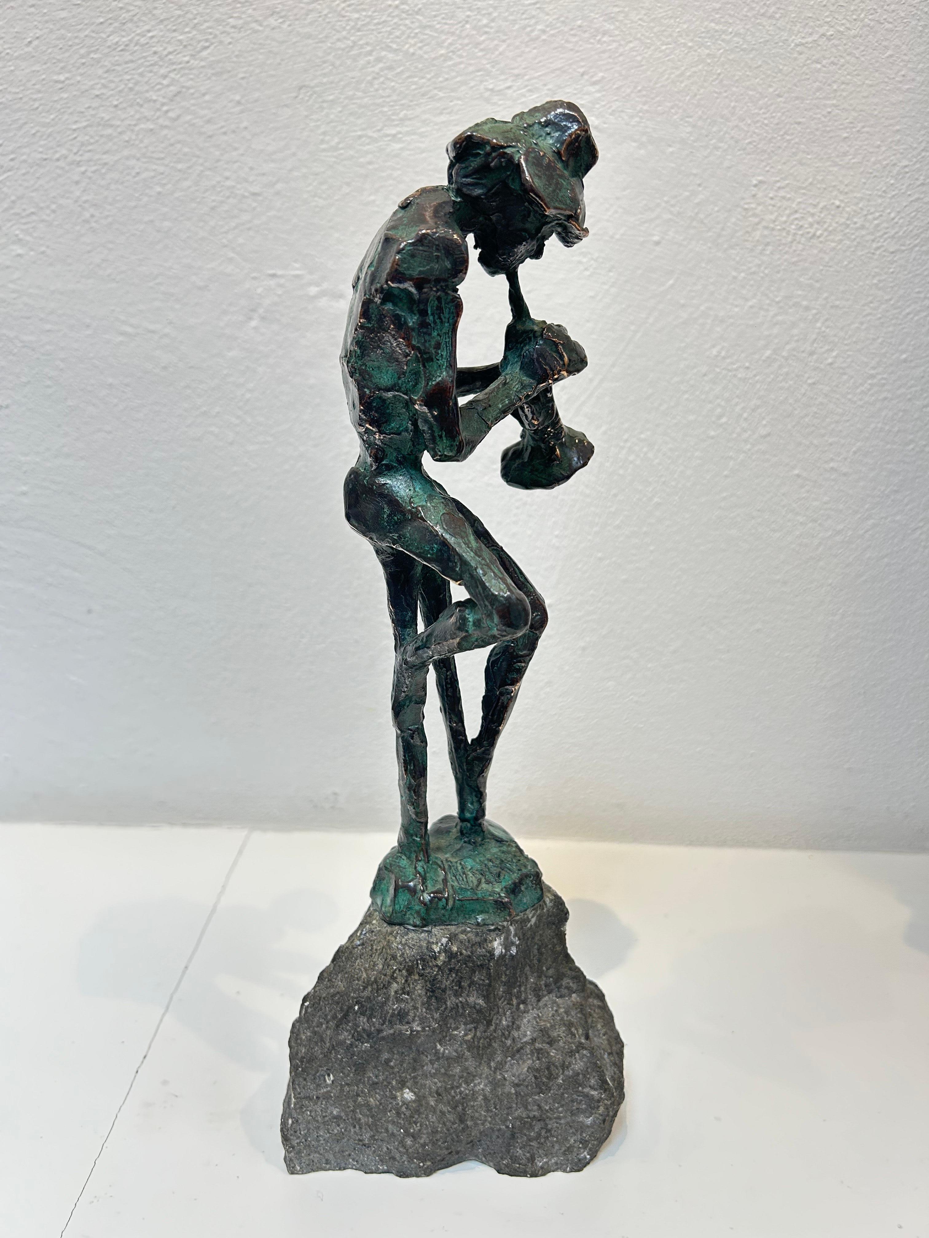 Miles Davis Trumpetist Jazz Musician Bronce Escultura Figurativa Hombre En Stock - Figurative Sculpture Oro de Jits Bakker