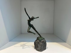 Olympiade Danseres Bailarina Olímpica Bronce Escultura Figurativa Mujer Cuerpo Desnudo