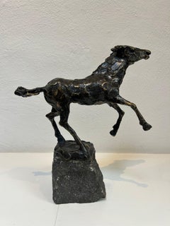 Paard al galoppo Cavallo al galoppo Scultura animale in bronzo Figurativa Nuovo In magazzino