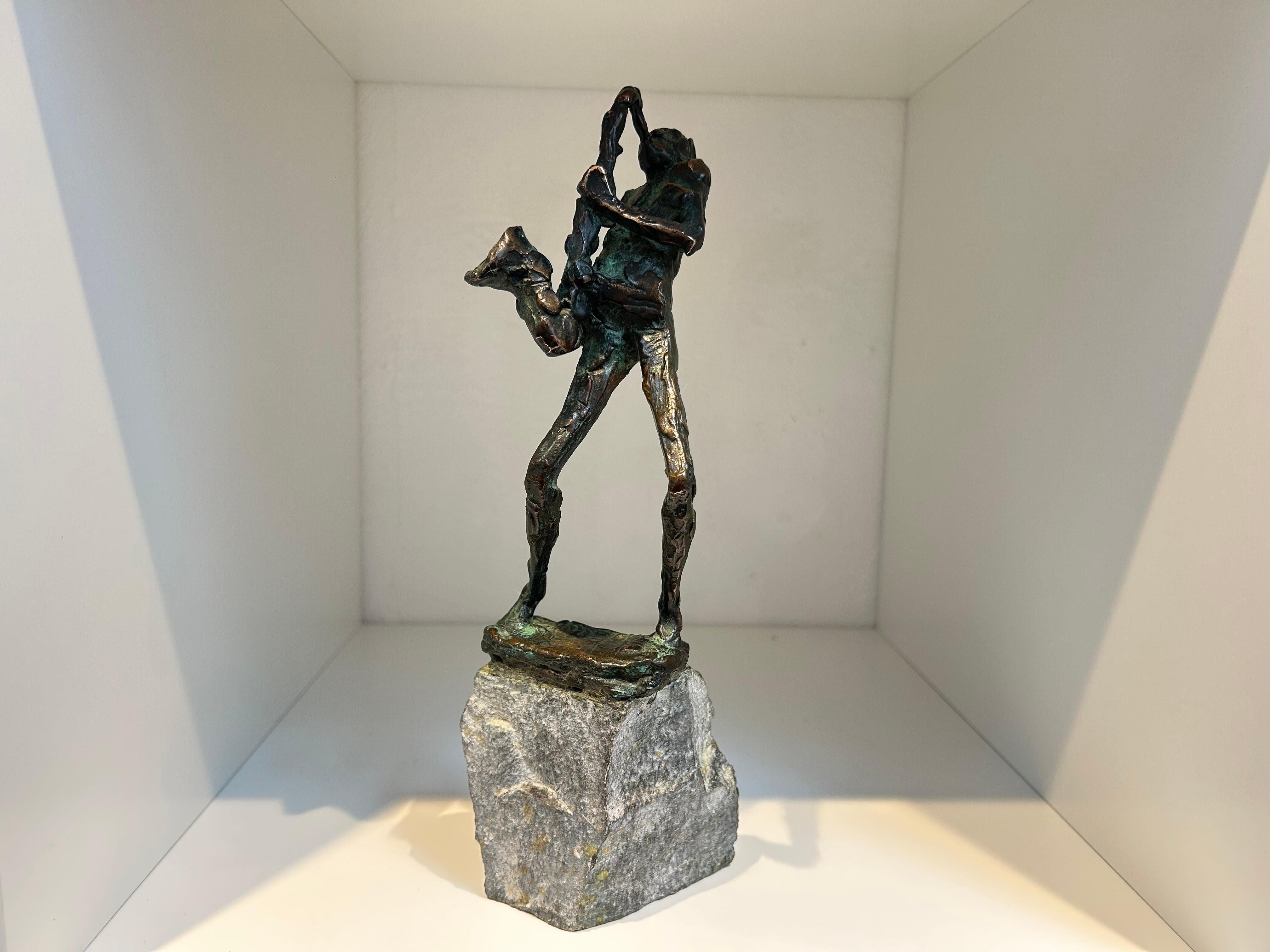 Sax Solo Saxofonista Músico Escultura Contemporánea Figurativa Bronce En Stock - Sculpture de Jits Bakker