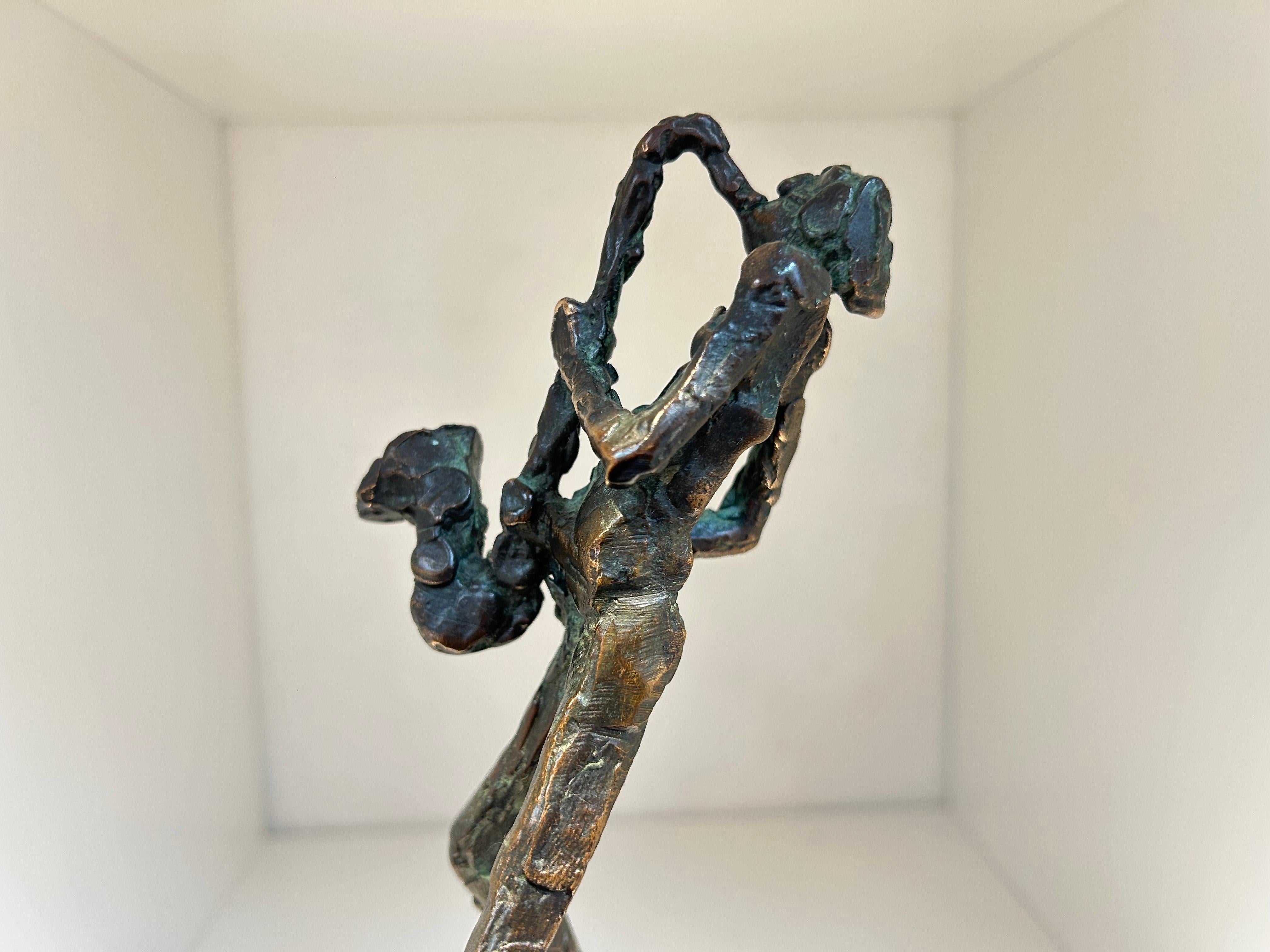 Sax Solo Saxofonista Músico Escultura Contemporánea Figurativa Bronce En Stock en venta 1