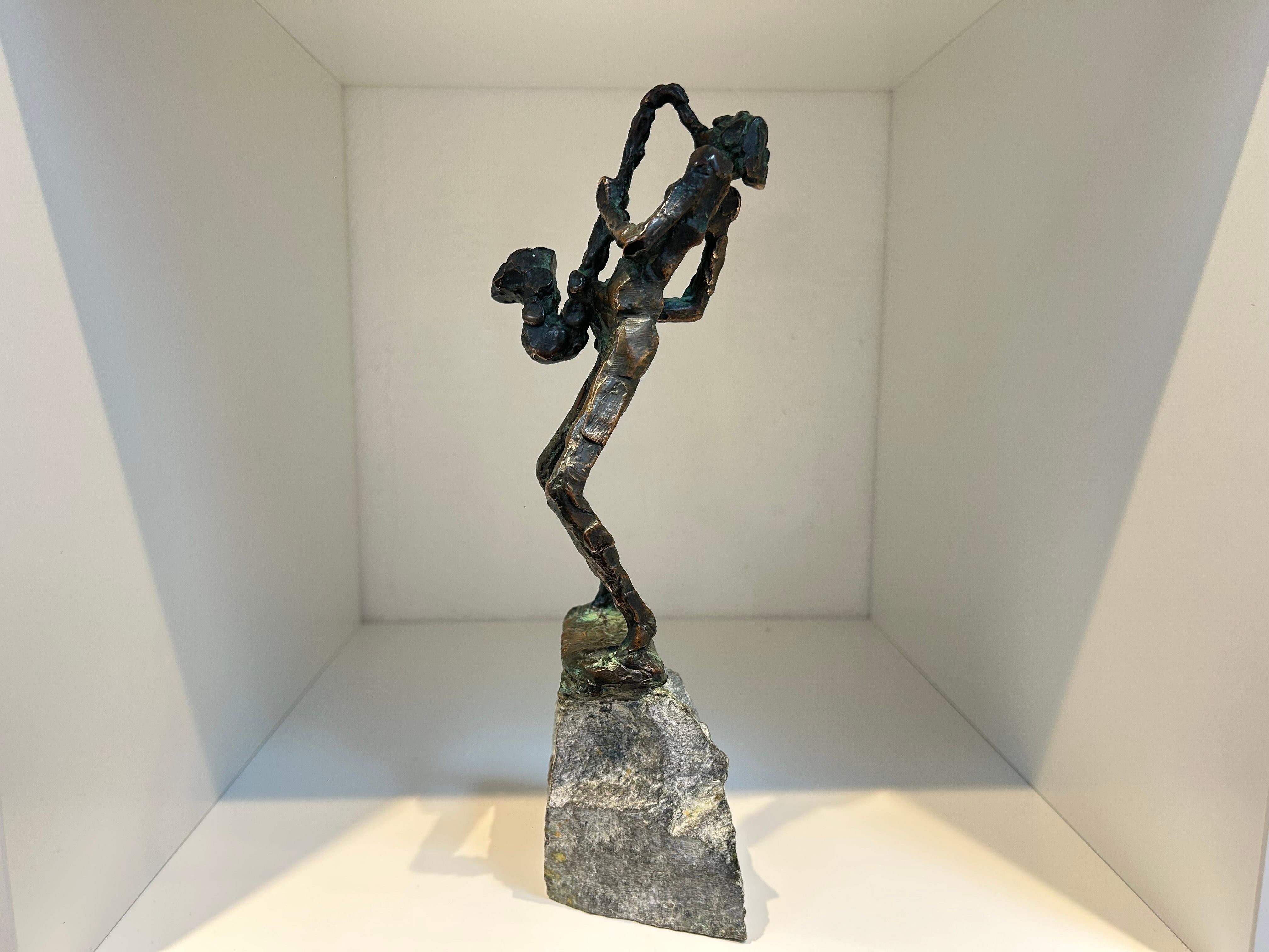 Sax Solo Saxofonista Músico Escultura Contemporánea Figurativa Bronce En Stock en venta 2