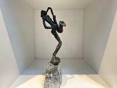 Sax Solo Saxophonist Musician Bronze Figurative Contemporary Sculpture In Stock