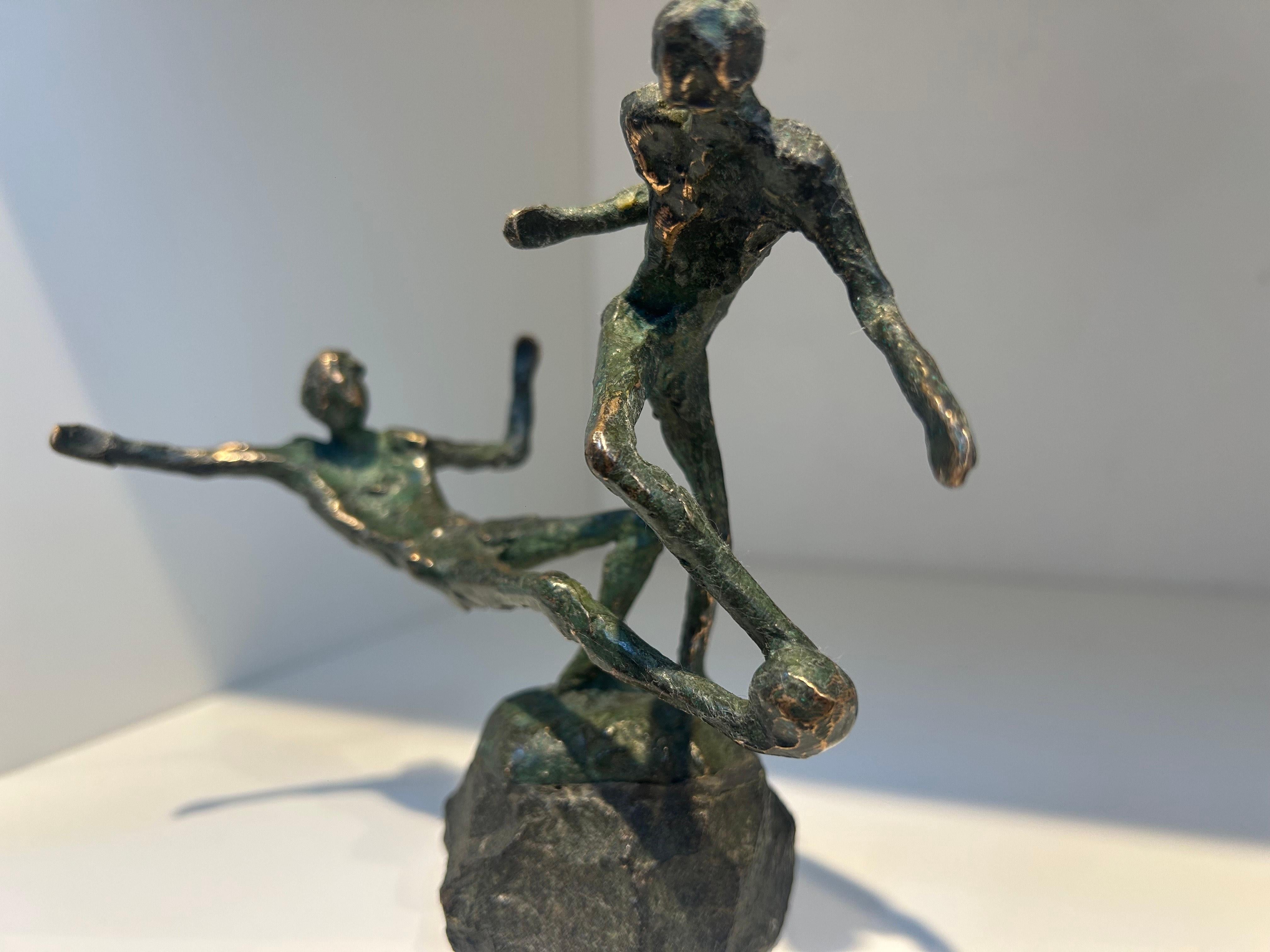Escultura deslizante de bronce Fútbol Deporte Artista holandés En Stock - Nude Sculpture Oro de Jits Bakker