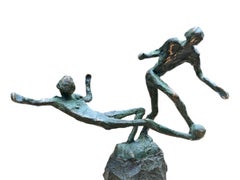 Escultura deslizante de bronce Fútbol Deporte Artista holandés En Stock