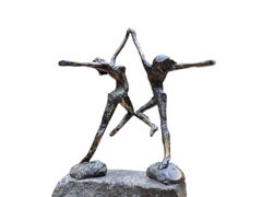 Tweede Olympiade Danseressen, tanzende Frau, moderne Bronzeskulptur, neu, auf Lager