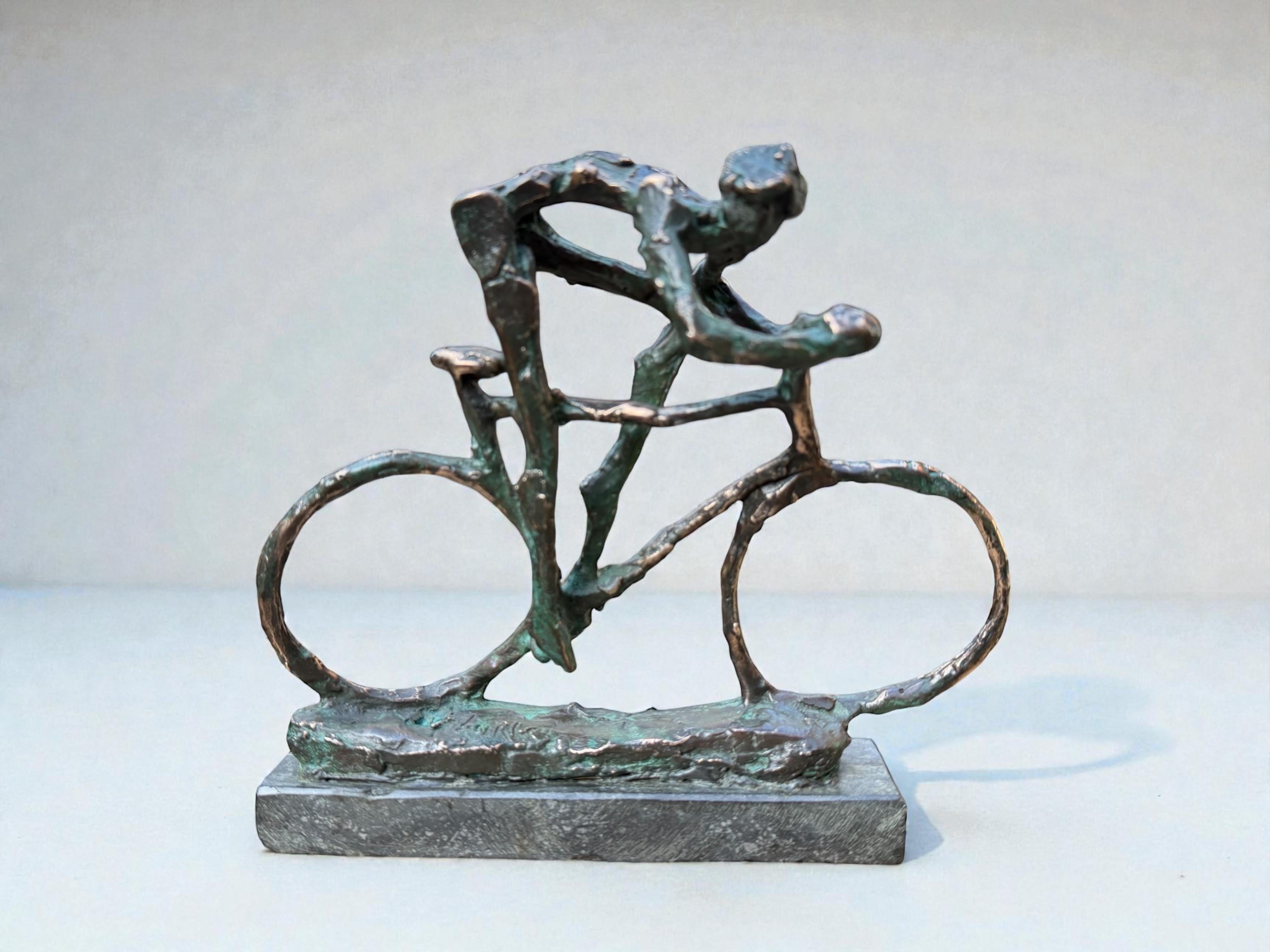 Wielrenner Bike Radfahrer Fahrrad Bronzeskulptur Figur Sport Vorrätig
