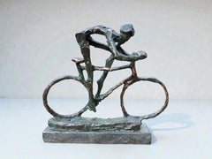 Wielrenner Bike Cyclist Bicycle Bronze Sculpture Figure Sport En stock