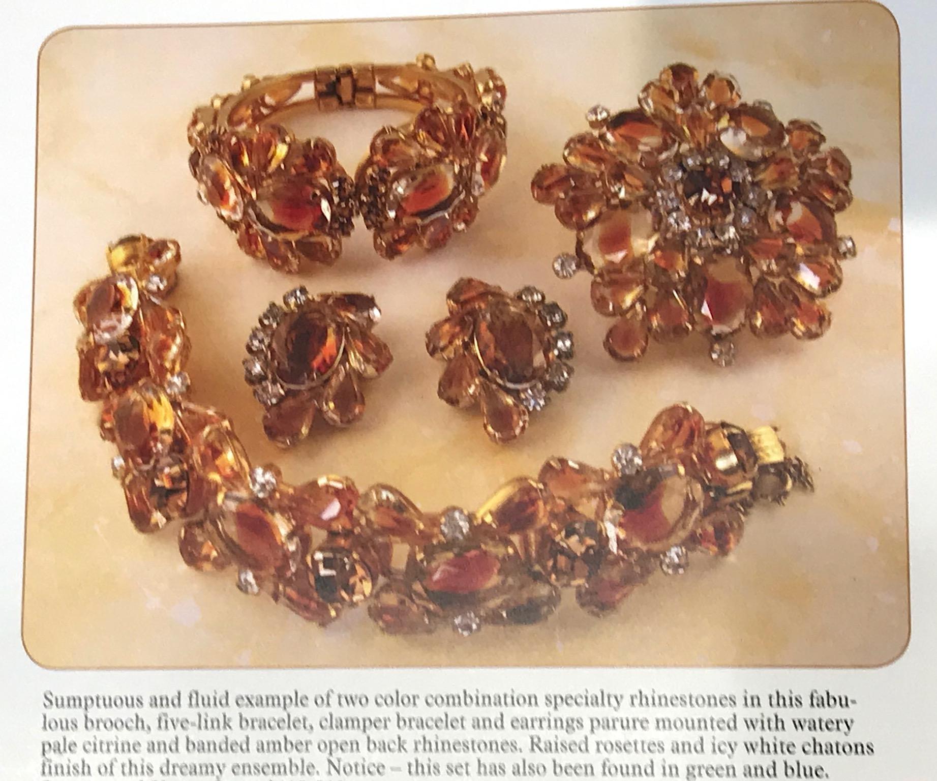Jiuliana 1960s Amber Gold Stone Bracelet 13