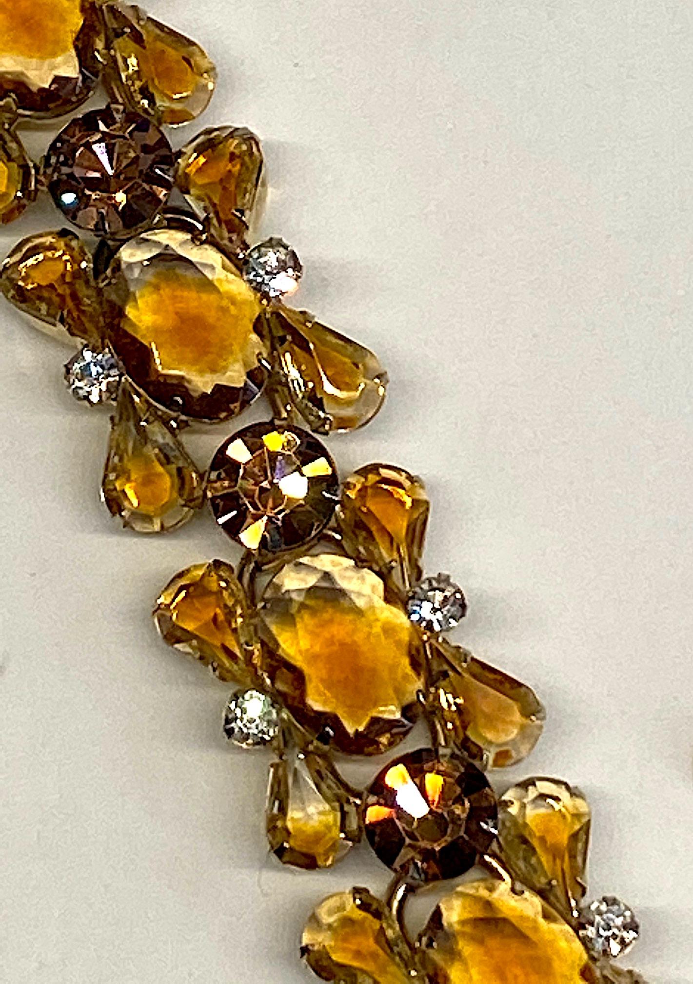 Jiuliana 1960s Amber Gold Stone Bracelet 1