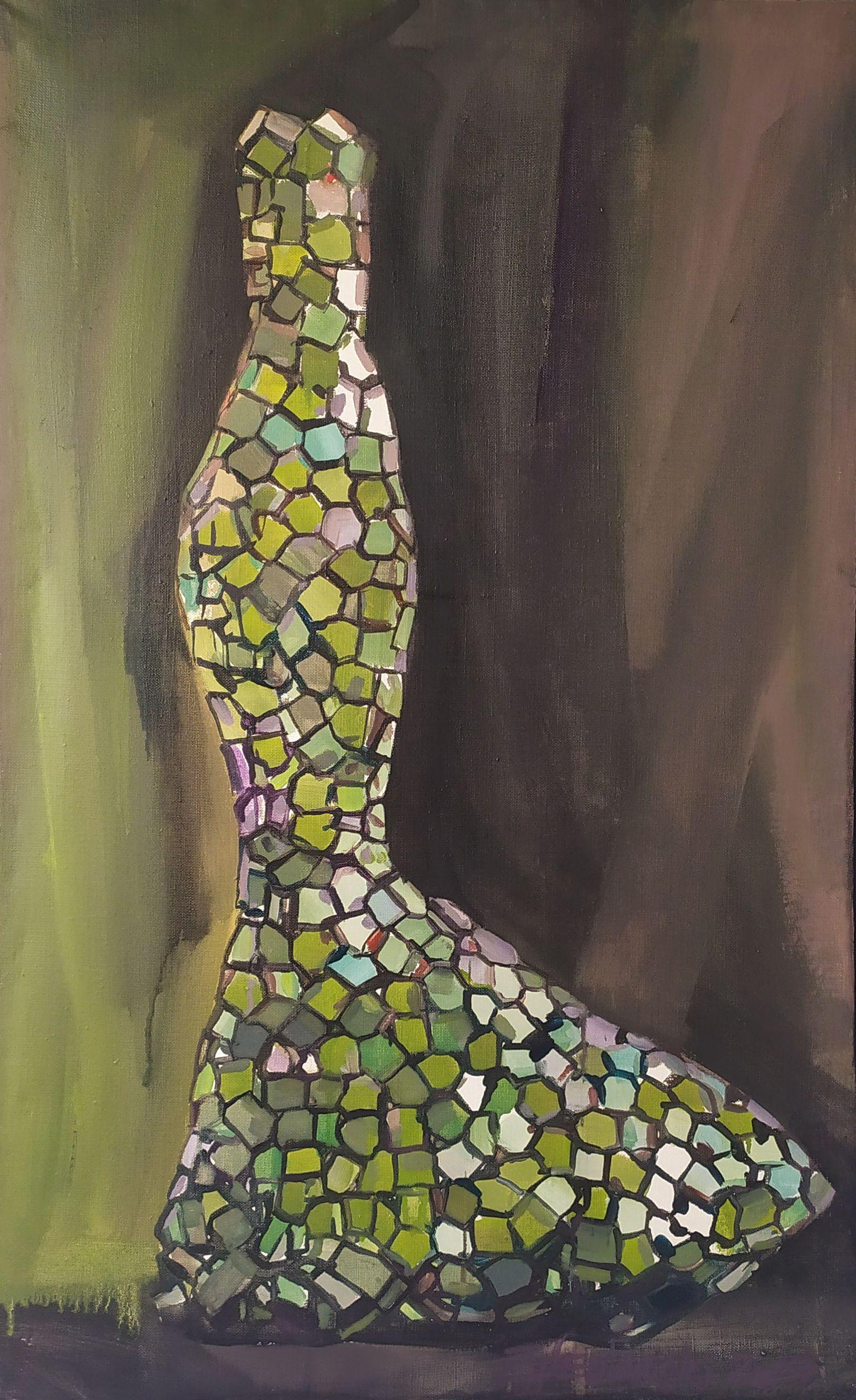 Jivko Sedlarski Abstract Painting - Marmeid Dress, Painting, Acrylic on Canvas