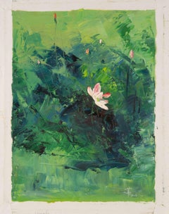 Jiwei Chen Huile florale originale sur toile "Flower III"