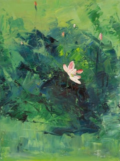 Jiwei Chen Floral Original Oil On Canvas "Flower III"