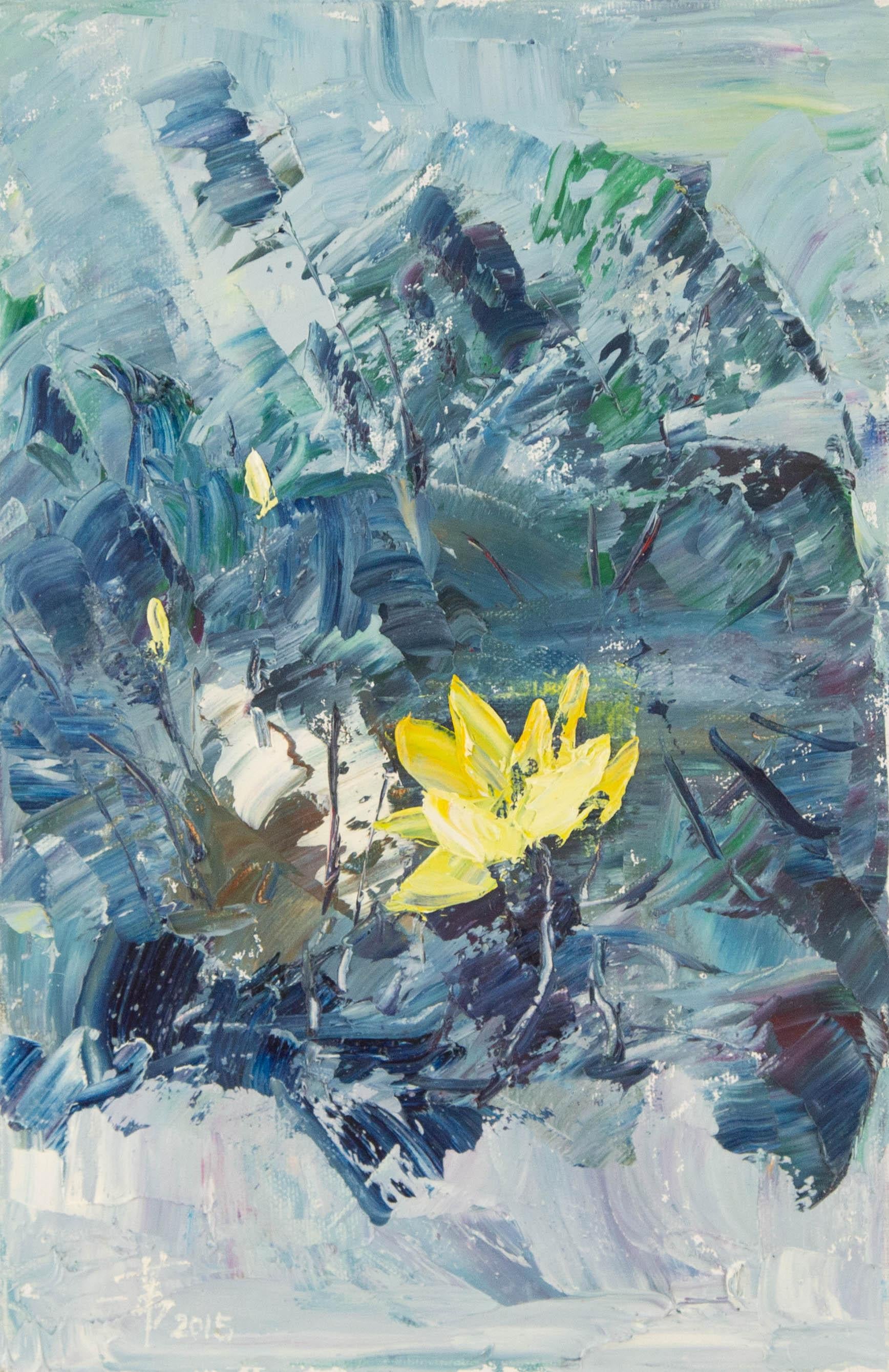 Jiwei Chen Floral Original Oil On Canvas "Flower IV"