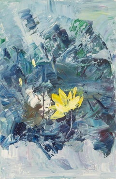 Jiwei Chen Floral Original Oil On Canvas "Flower IV"